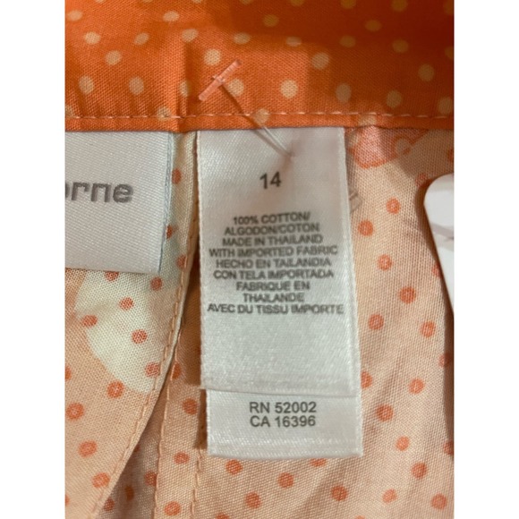 Liz Claiborne Peach and Cream Pleated skirt with flowers - Picture 3 of 3